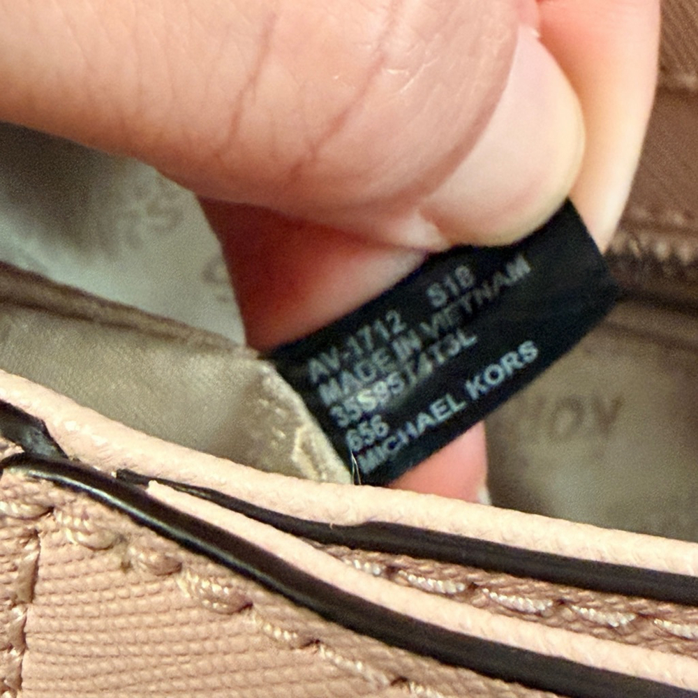Michael Kors Blush Pink Saffiano Leather Tote Work Everyday Silver Lock Large - Picture 4 of 16